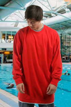 pool lessons cotton swim shirt long sleeve baggy tall tee